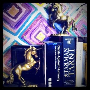 Unicorn brass book ends